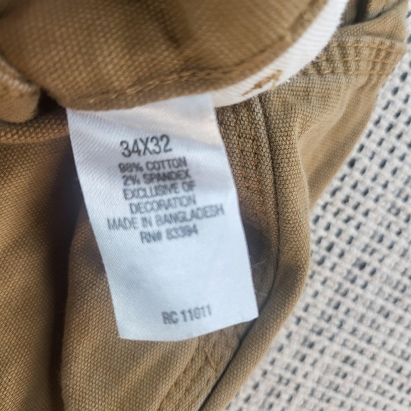 Ridgecut Toughwear Pants Mens 34x32 Brown Canvas Carpenter Work Utility Stretch - Picture 6 of 10